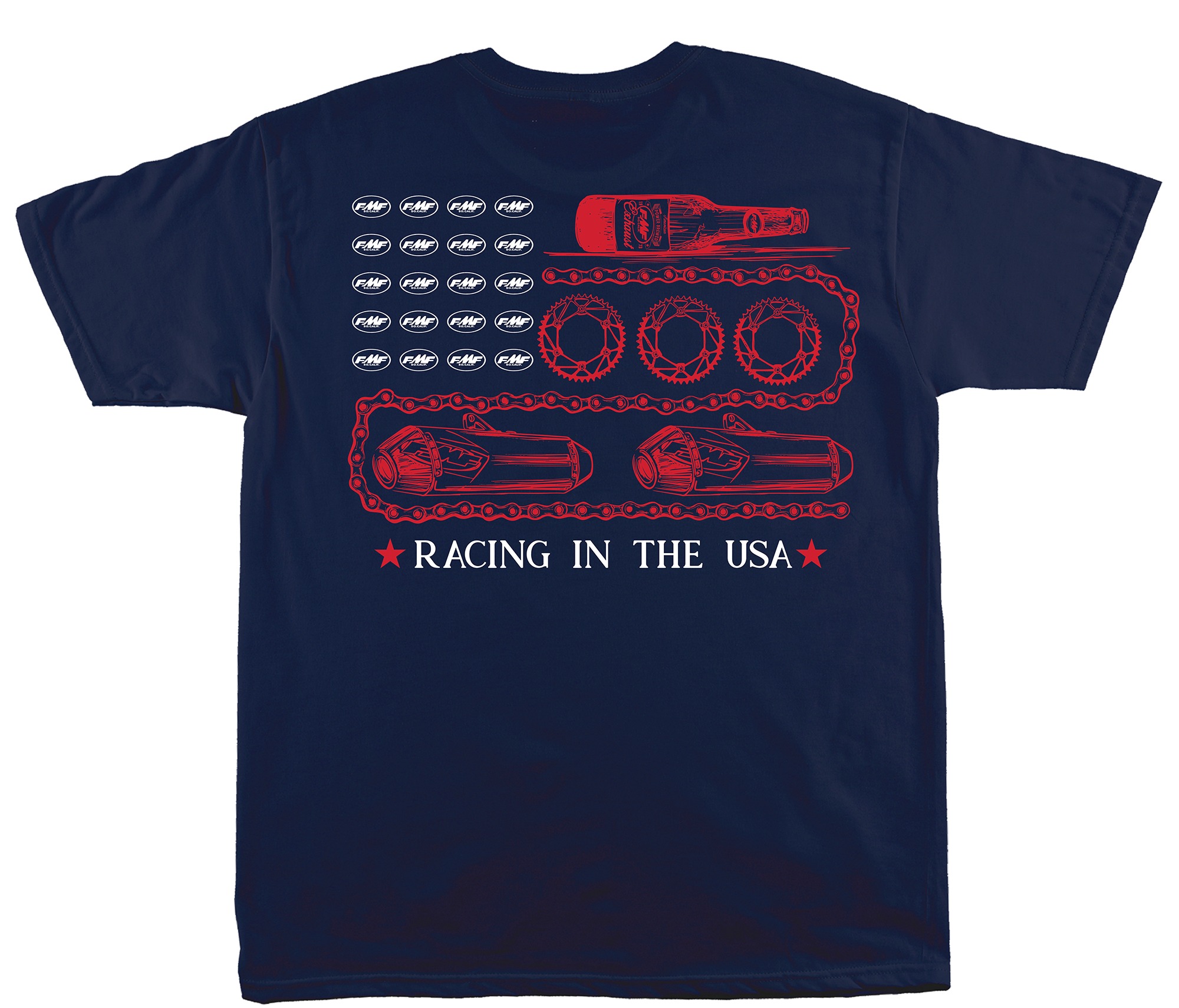 Top Streetwear Brand Usa - เสื้อยืดลายกราฟิกแบรนด์ท่อไอเสียมอเตอร์ไซค์ออฟโรด FMF Racing ลายคลาสสิก RACING IN