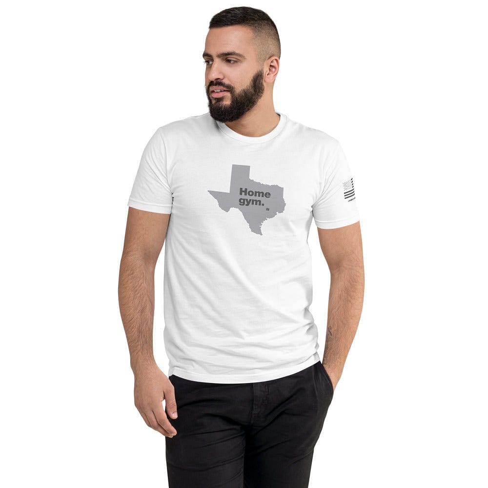 Streetwear Gym Brand - เสื้อยืดลายกราฟิกแบรนด์กีฬา White Home Gym TX UNBROKEN