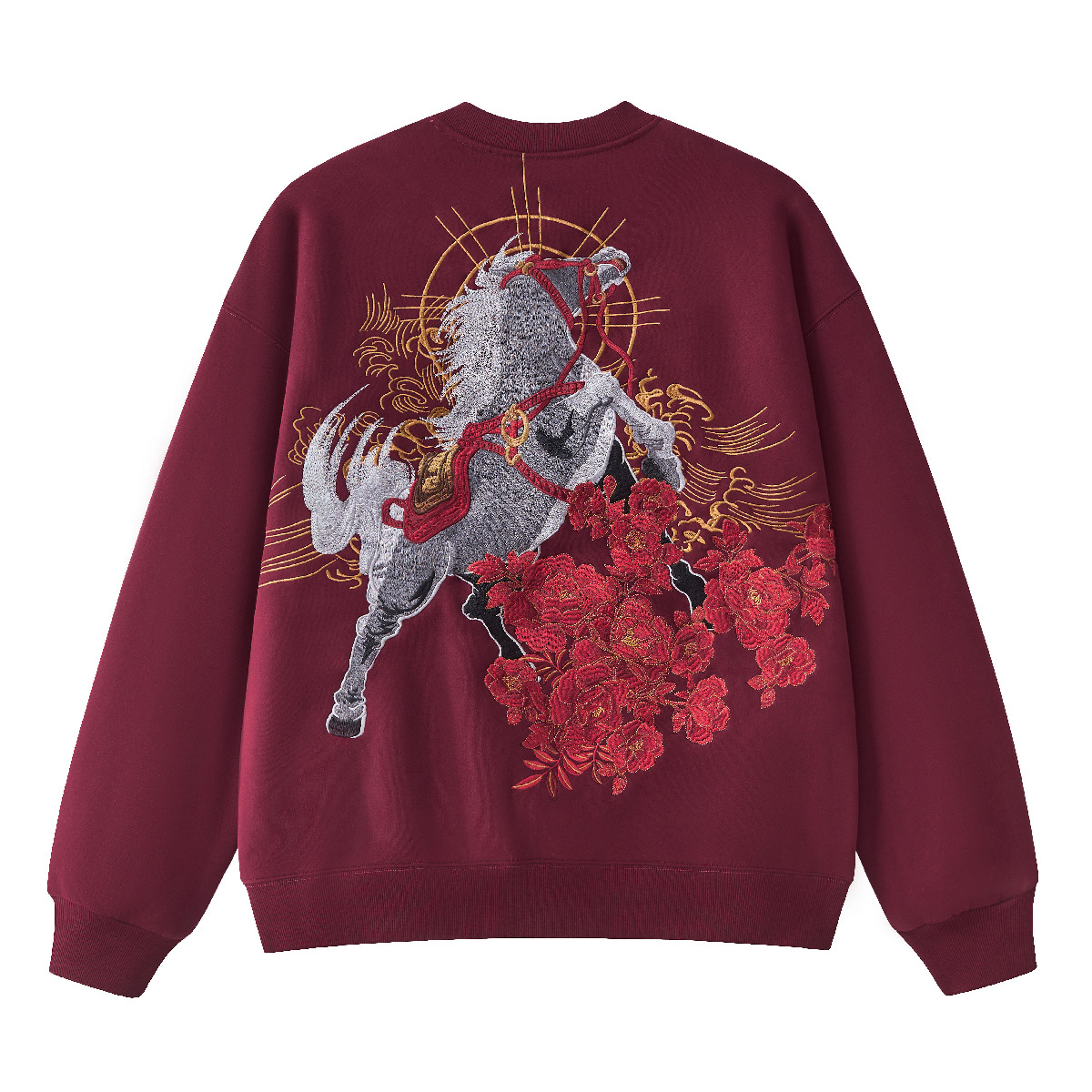 Streetwear Brand Hoodies - เสื้อสเวตเตอร์คู่รักปักลายหรูหราสไตล์ฮิปฮอปจีนปีม้า 2026 แบรนด์เสื้อผ้าสตรีทแวร์ชินจูกุ