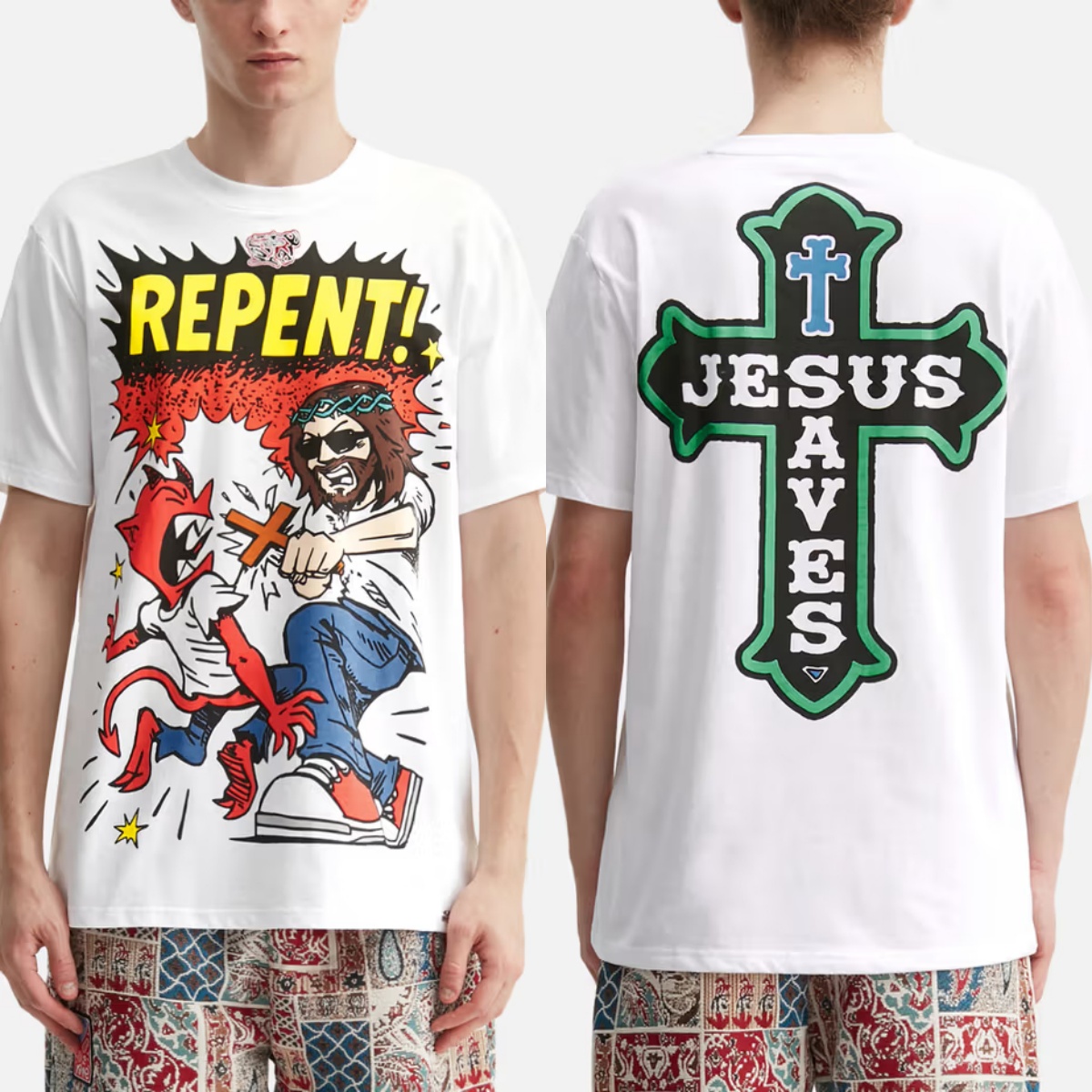 Streetwear Brand Paris - เสื้อยืดแบรนด์แฟชั่น Jesus Repent Paris High Street