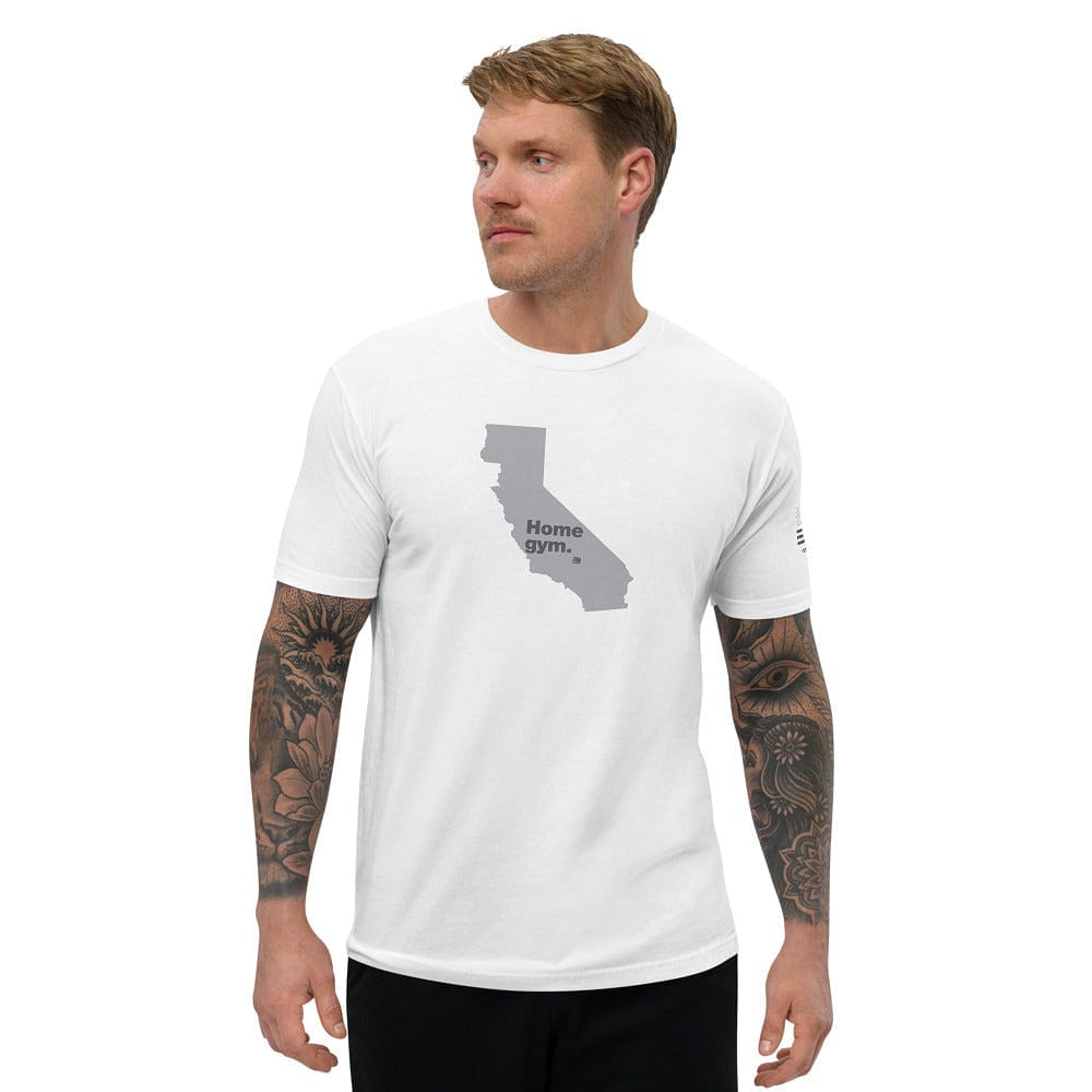 Streetwear Gym Brand - เสื้อยืดลายกราฟิกแบรนด์กีฬา White Home Gym CA UNBROKEN