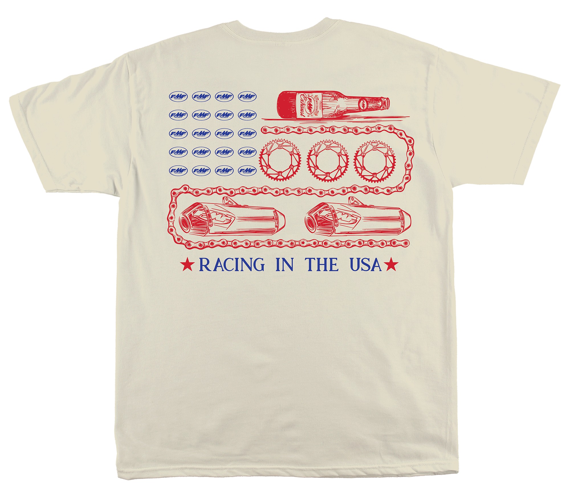 Top Streetwear Brand Usa - เสื้อยืดลายกราฟิกแบรนด์ท่อไอเสียมอเตอร์ไซค์ออฟโรด FMF Racing ลายแข่งรถในสหรัฐอเมริกา ผ้าฝ้าย สำหรับผู้ชายและผู้หญิง