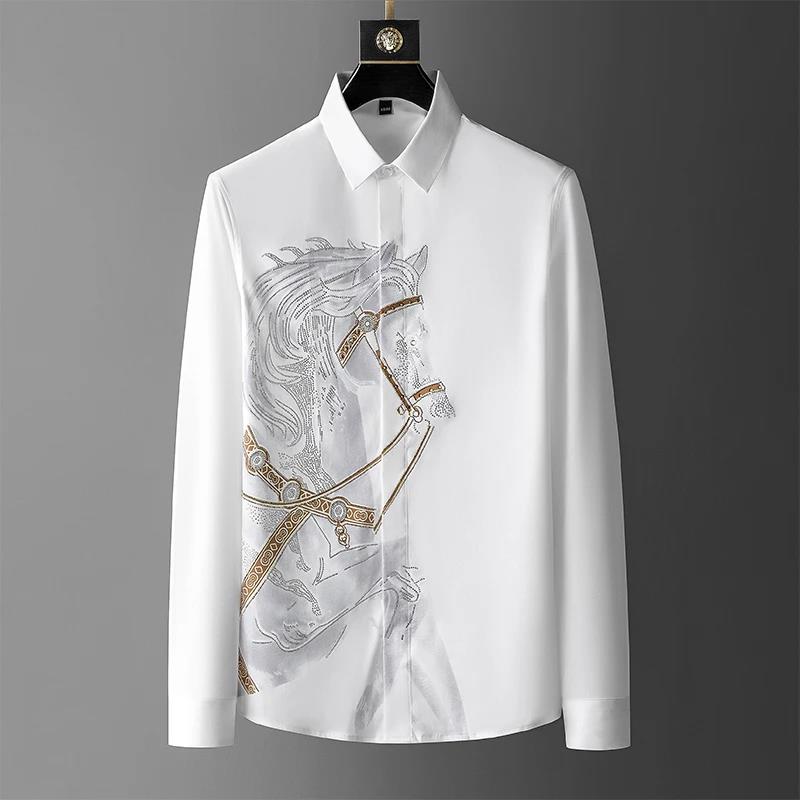 Streetwear Uomo Brand - แบรนด์หรูชายเสื้อ 2025 ฤดูร้อนแขนยาวเสื้อลําลองบางธุรกิจสังคมอย่างเป็นทางการเสื้อStreetwear Camicia Uomo