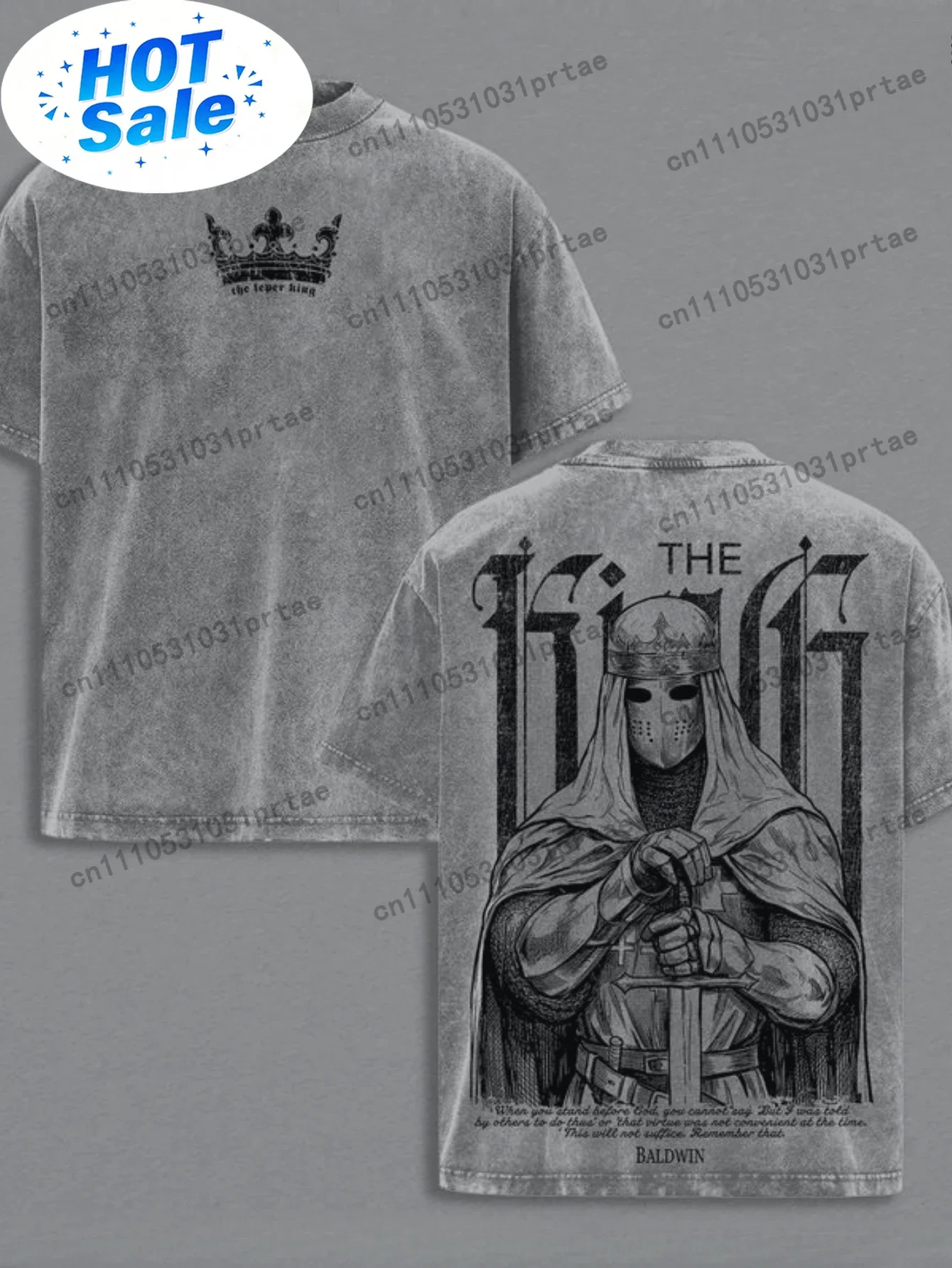 Streetwear Brand Graphic Designer - แบรนด์เสื้อผ้าสตรีทแวร์สำหรับผู้ชายที่มีสไตล์แนวเมือง เสื้อยืดลายกราฟิกและข้อความรูปมงกุฎกษัตริย์ เหมาะสำหรับใส่ลำลอง สีแดง