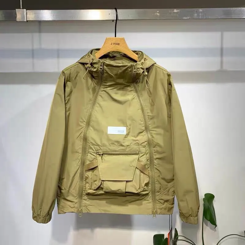 Streetwear Brand Hoodies - เสื้อฮู้ดซิปสไตล์วินเทจอเมริกัน มีกระเป๋า แขนยาว ทรงหลวม สตรีทแวร์ เสื้อคลุมแบรนด์หรู